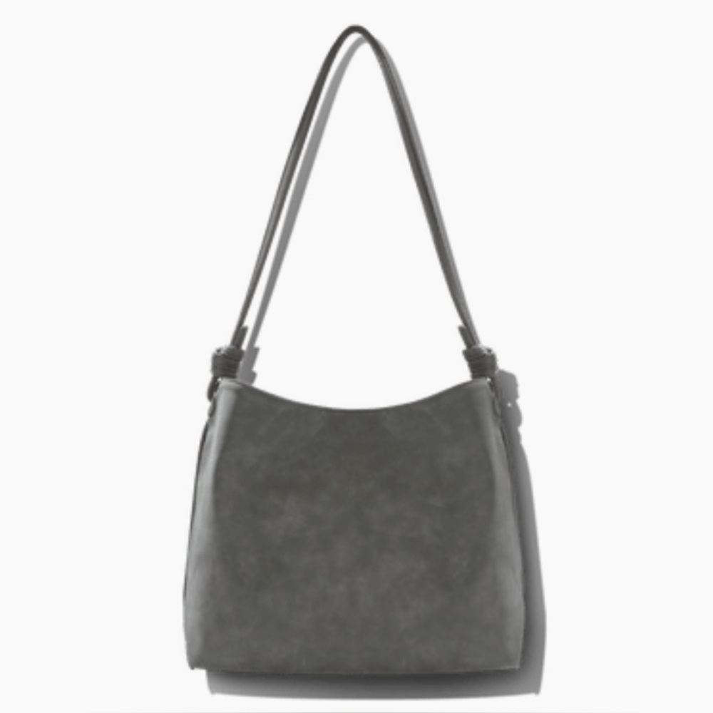 8 other reasons Betsey Slouch tote faux suede grey